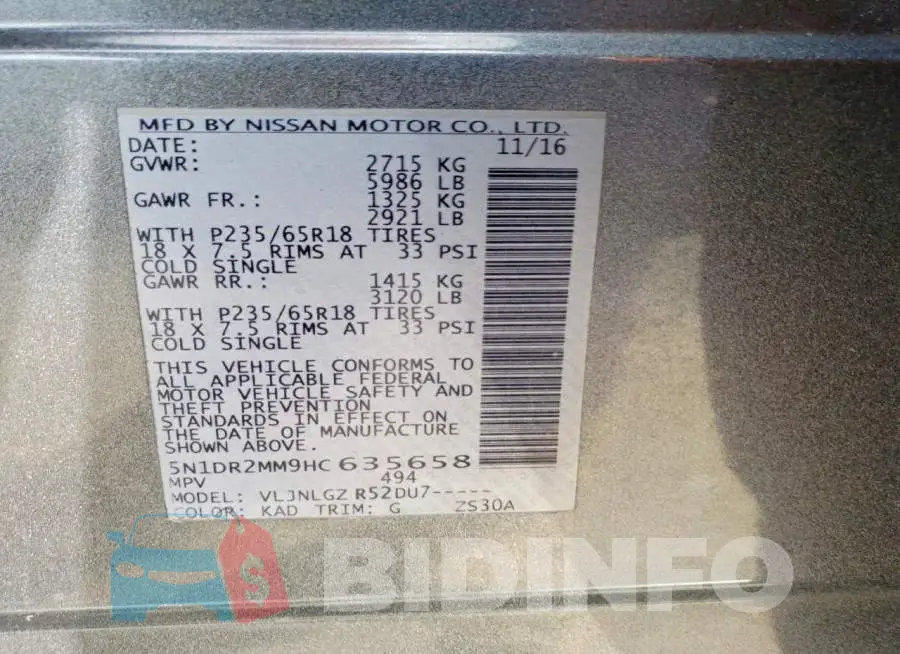 5N1DR2MM9HC635658 Photo# 13