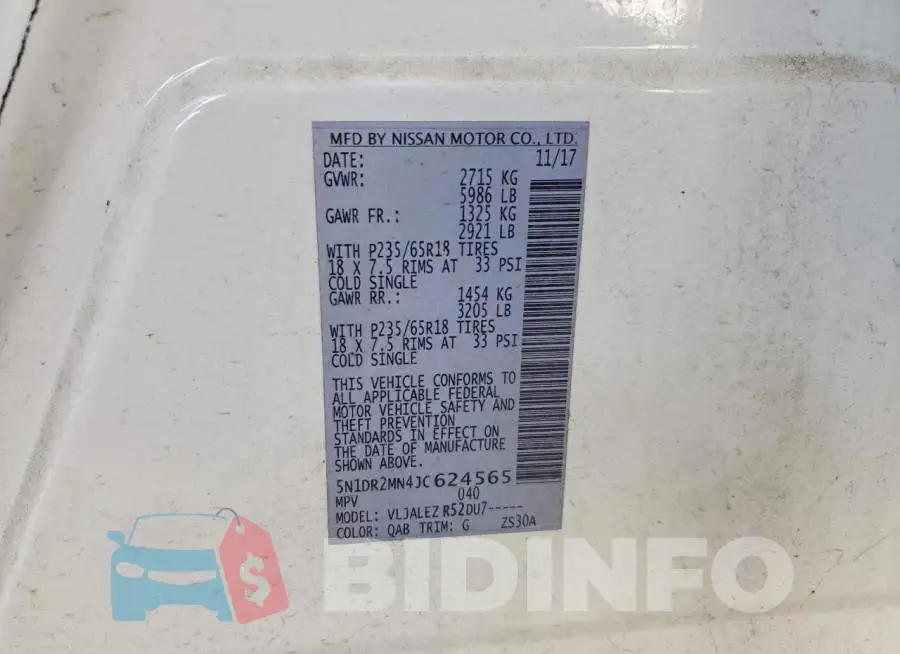 5N1DR2MN4JC624565 Photo# 13