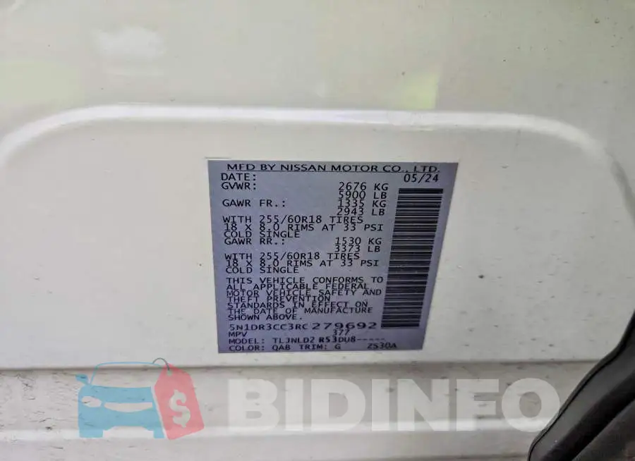 5N1DR3CC3RC279692 Photo# 14