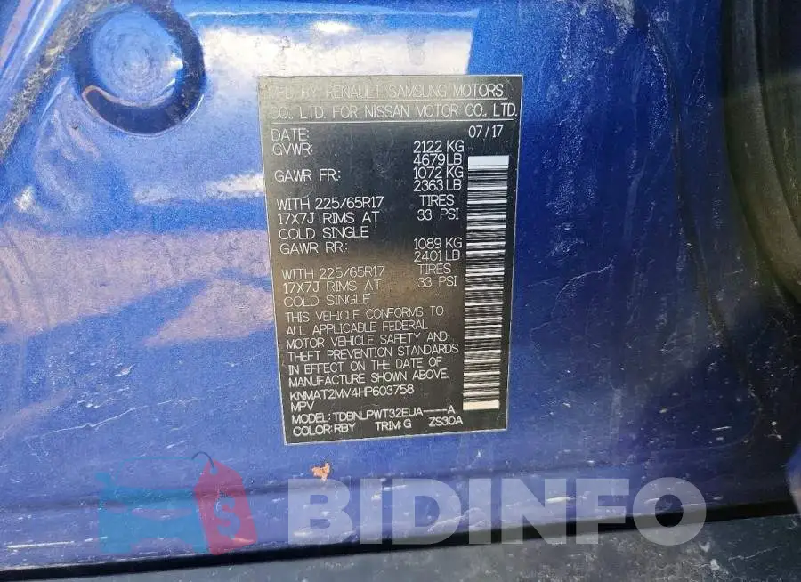 KNMAT2MV4HP603758 Photo# 12