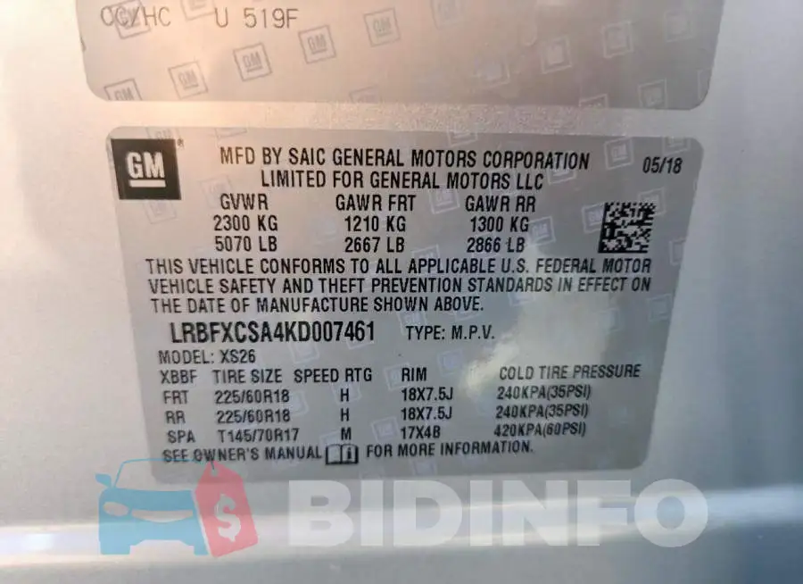 LRBFXCSA4KD007461 Photo# 13