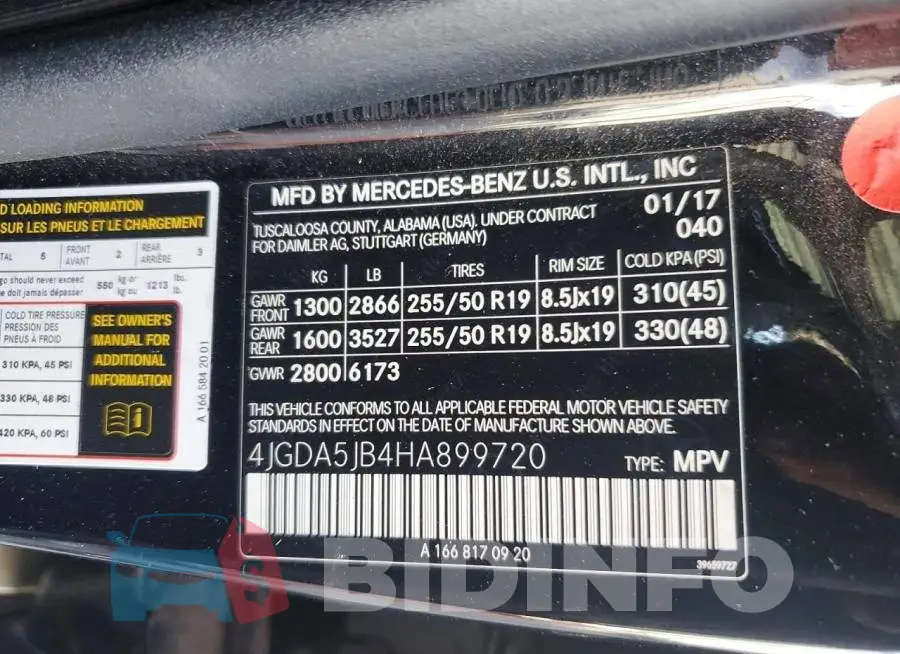 4JGDA5JB4HA899720 Photo# 14
