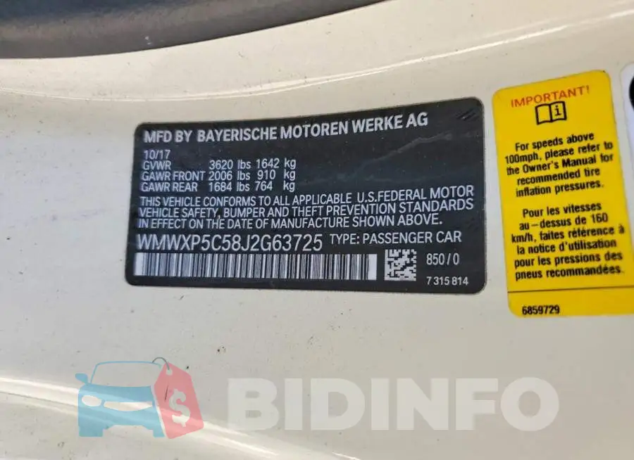 WMWXP5C58J2G63725 Photo# 12