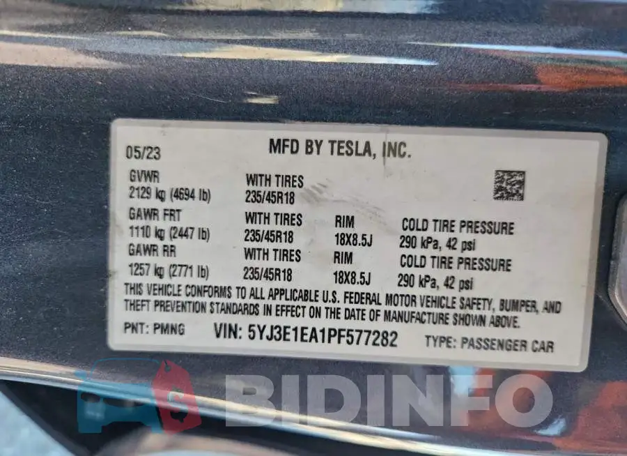 5YJ3E1EA1PF577282 Photo# 13