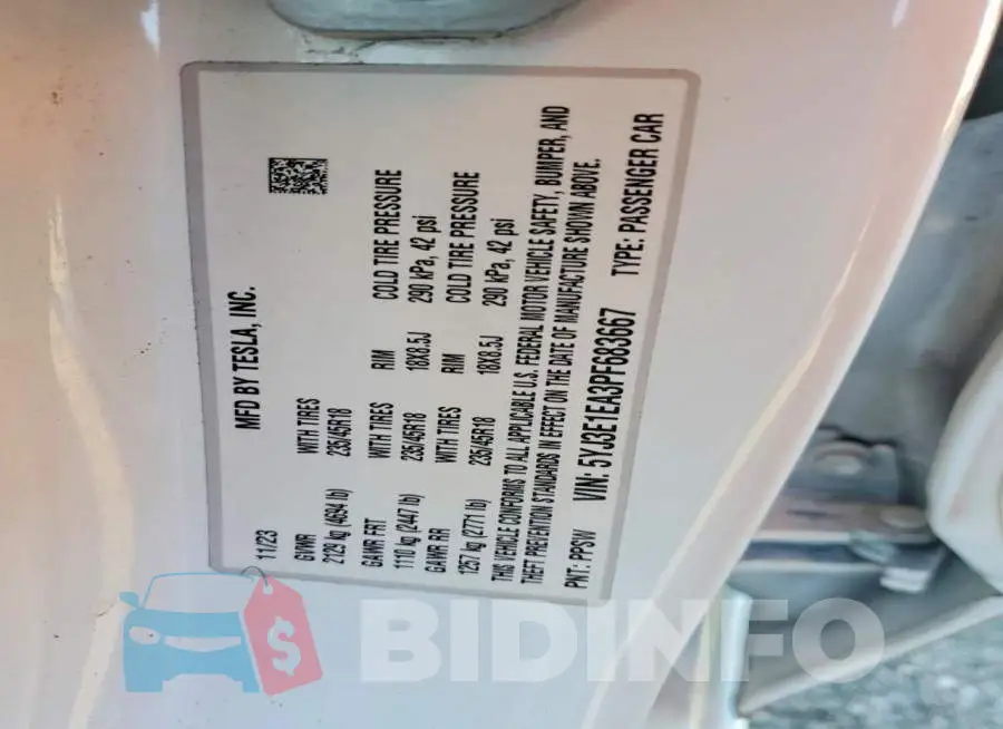 5YJ3E1EA3PF683667 Photo# 13