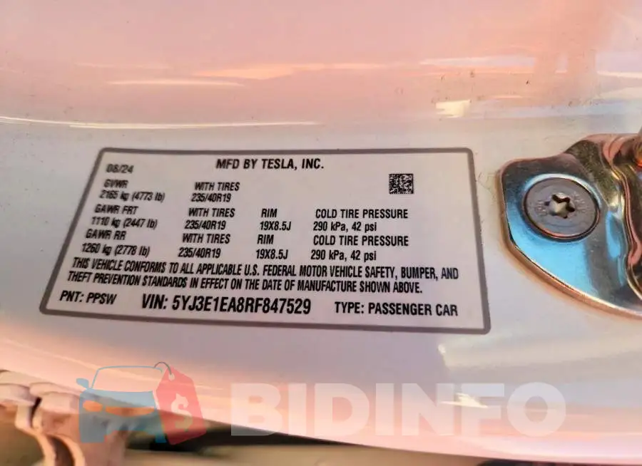 5YJ3E1EA8RF847529 Photo# 12