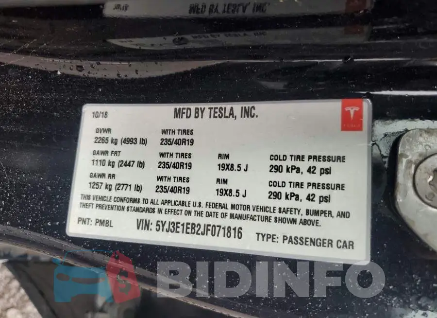 5YJ3E1EB2JF071816 Photo# 12