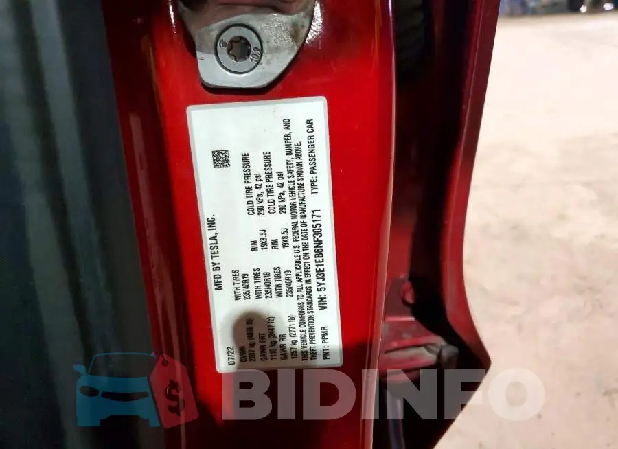 5YJ3E1EB6NF305171 Photo# 12