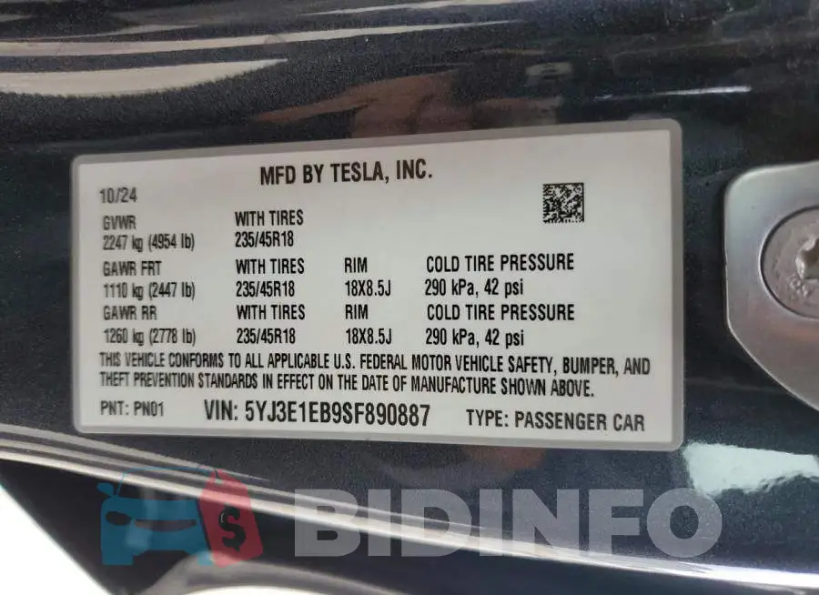 5YJ3E1EB9SF890887 Photo# 13