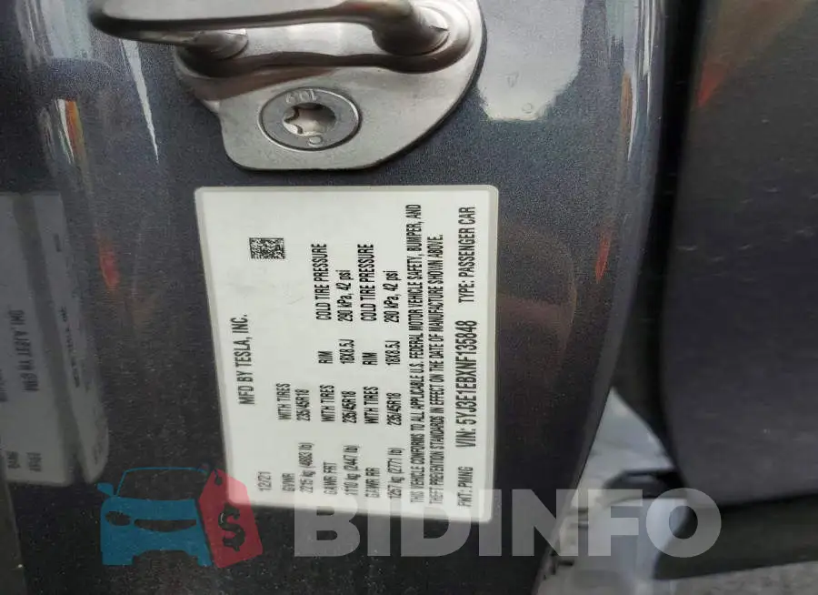 5YJ3E1EBXNF135848 Photo# 12