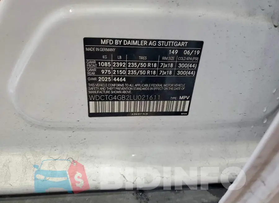 WDCTG4GB2LU021611 Photo# 12