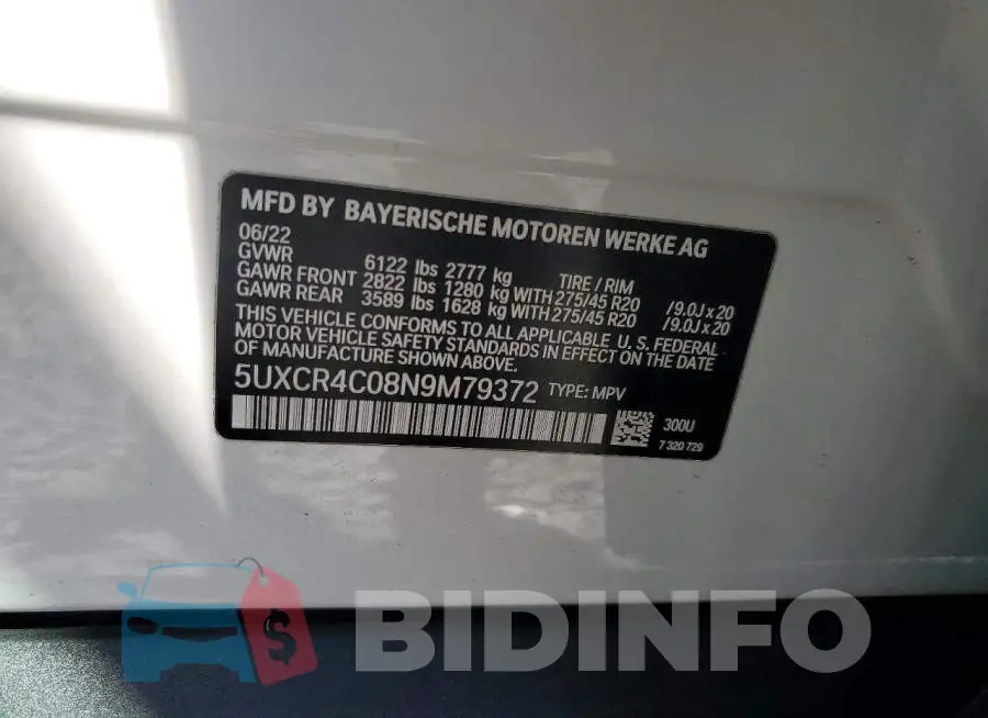 5UXCR4C08N9M79372 Photo# 13