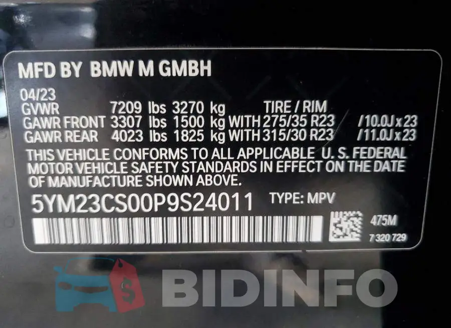 5YM23CS00P9S24011 Photo# 12