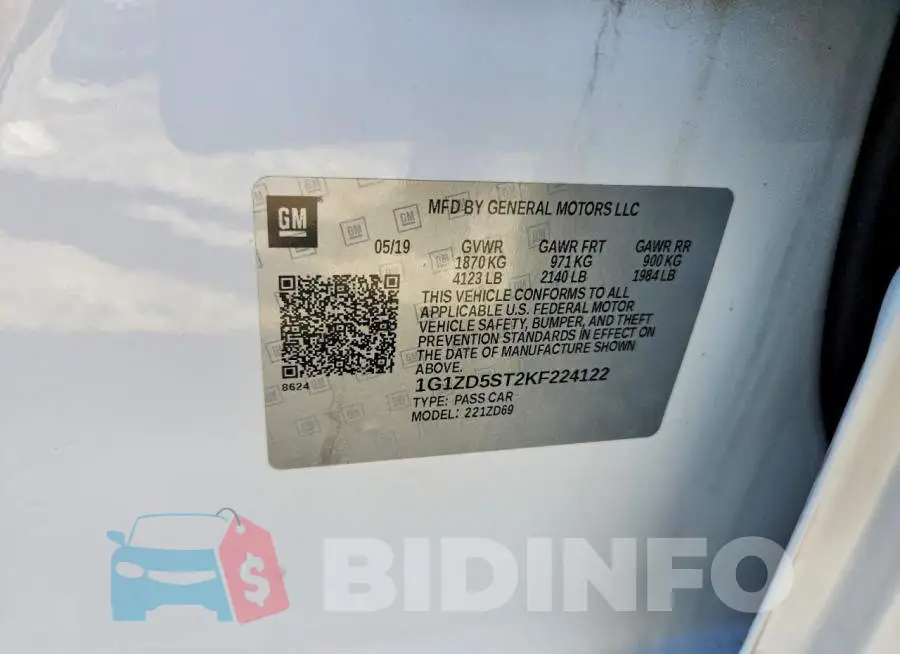 1G1ZD5ST2KF224122 Photo# 12