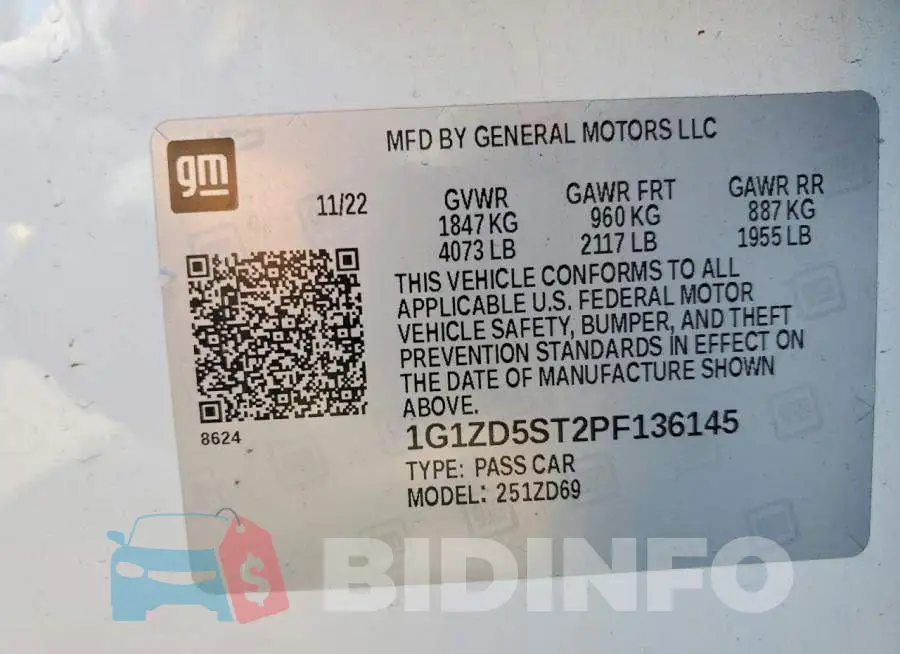 1G1ZD5ST2PF136145 Photo# 12