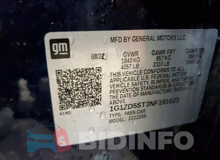 1G1ZD5ST3NF191023 Photo# 12