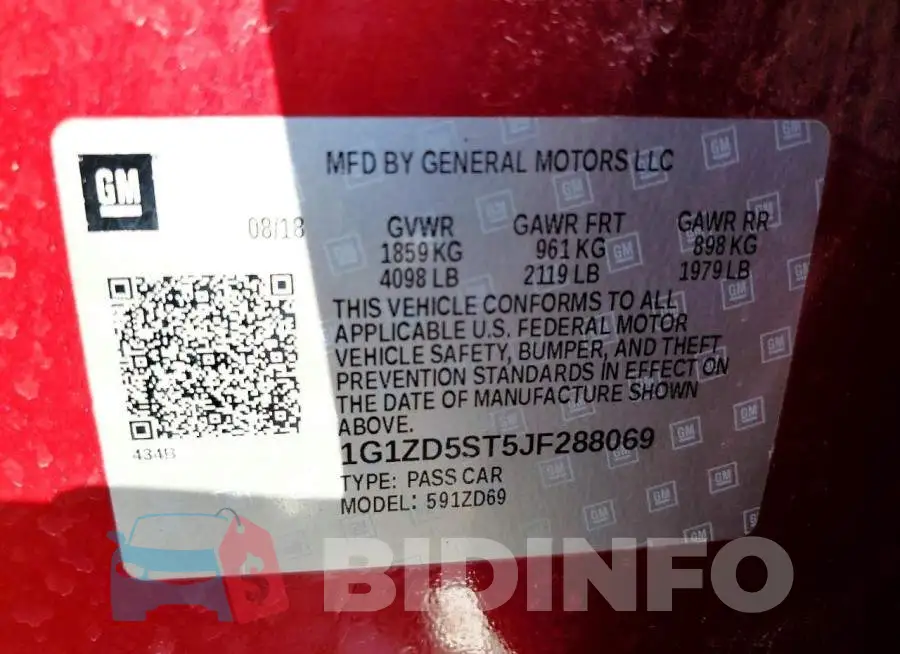 1G1ZD5ST5JF288069 Photo# 13