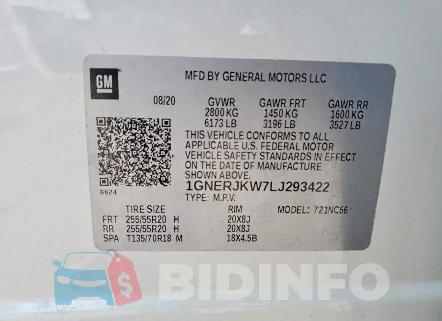 1GNERJKW7LJ293422 Photo# 13