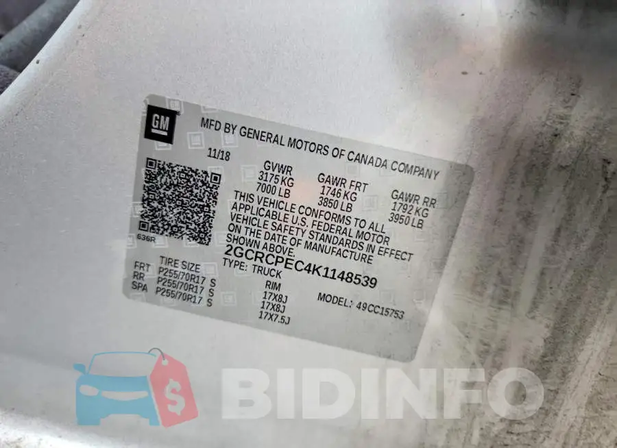 2GCRCPEC4K1148539 Photo# 13