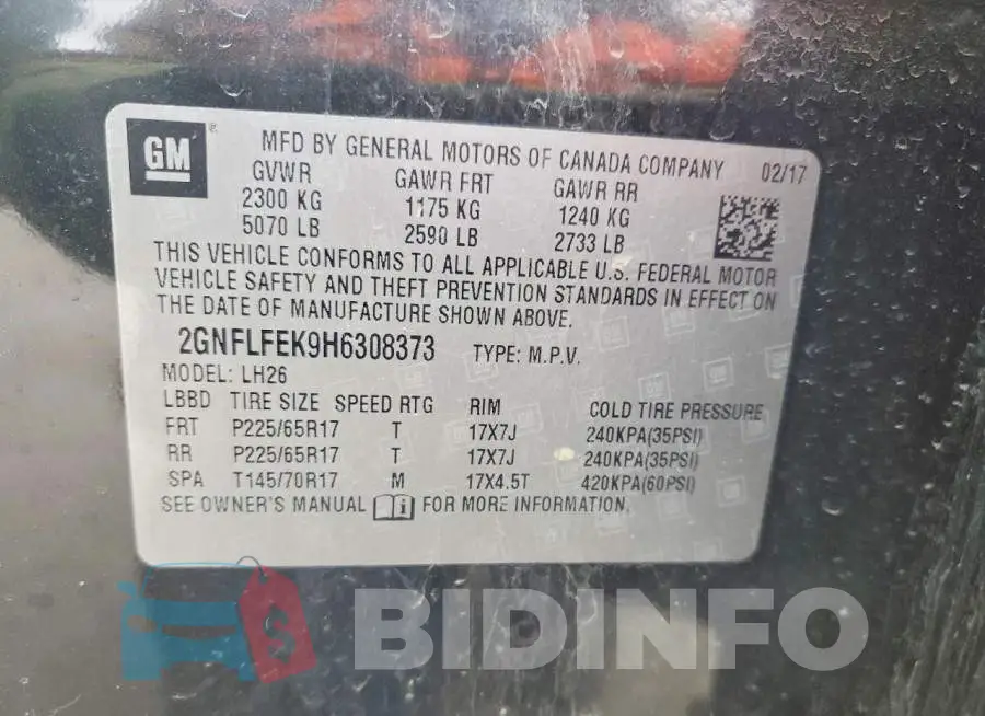 2GNFLFEK9H6308373 Photo# 12