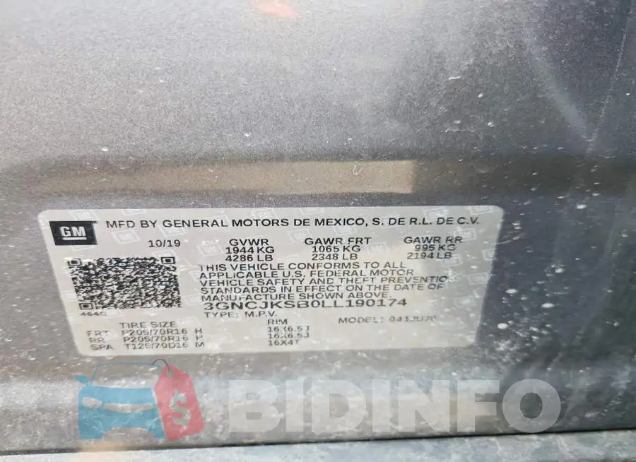 3GNCJKSB0LL190174 Photo# 14