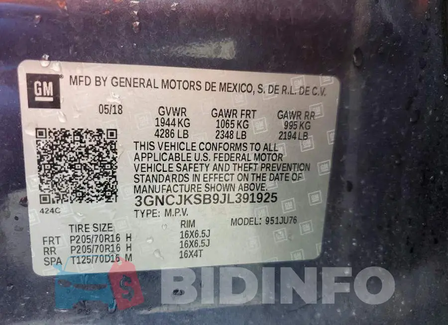 3GNCJKSB9JL391925 Photo# 13