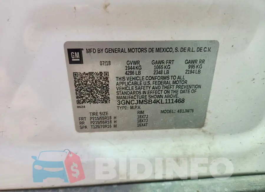 3GNCJMSB4KL111468 Photo# 13