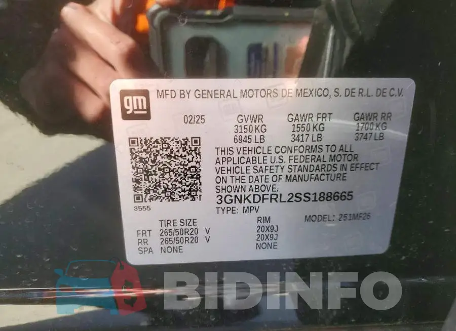 3GNKDFRL2SS188665 Photo# 13