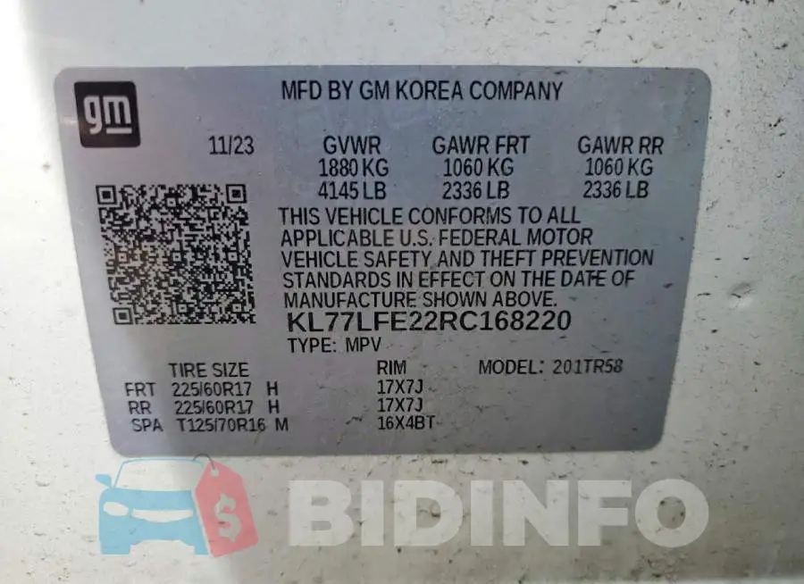 KL77LFE22RC168220 Photo# 13