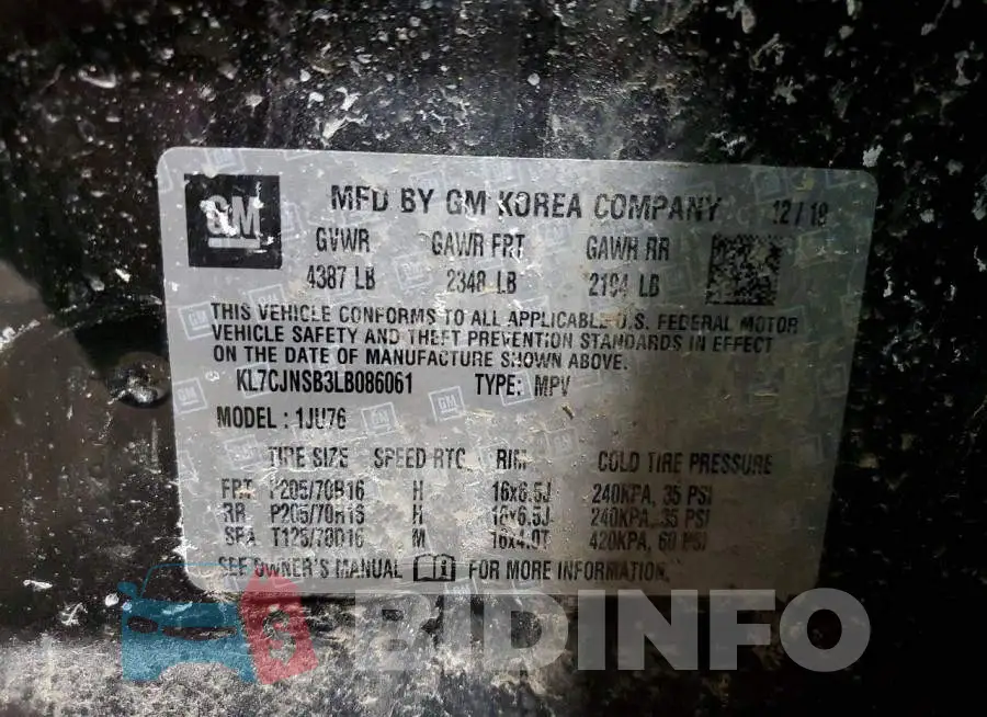 KL7CJNSB3LB086061 Photo# 13