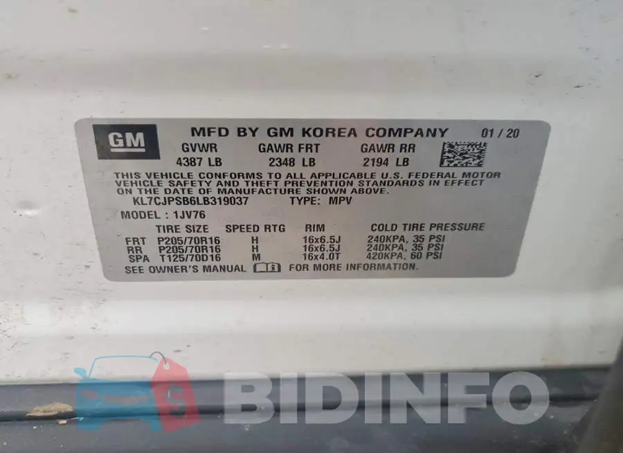 KL7CJPSB6LB319037 Photo# 14