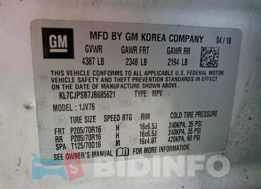 KL7CJPSB7JB685621 Photo# 12