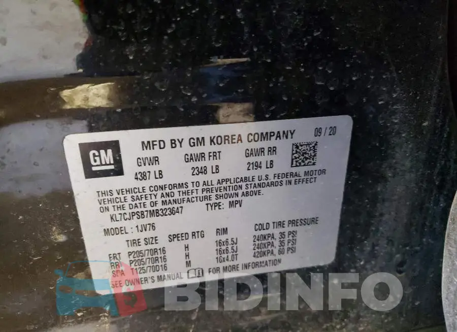 KL7CJPSB7MB323647 Photo# 13