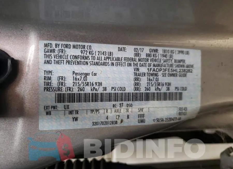 1FADP3FE5HL238282 Photo# 12