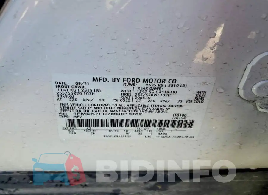 1FMSK7FH7MGC15182 Photo# 13