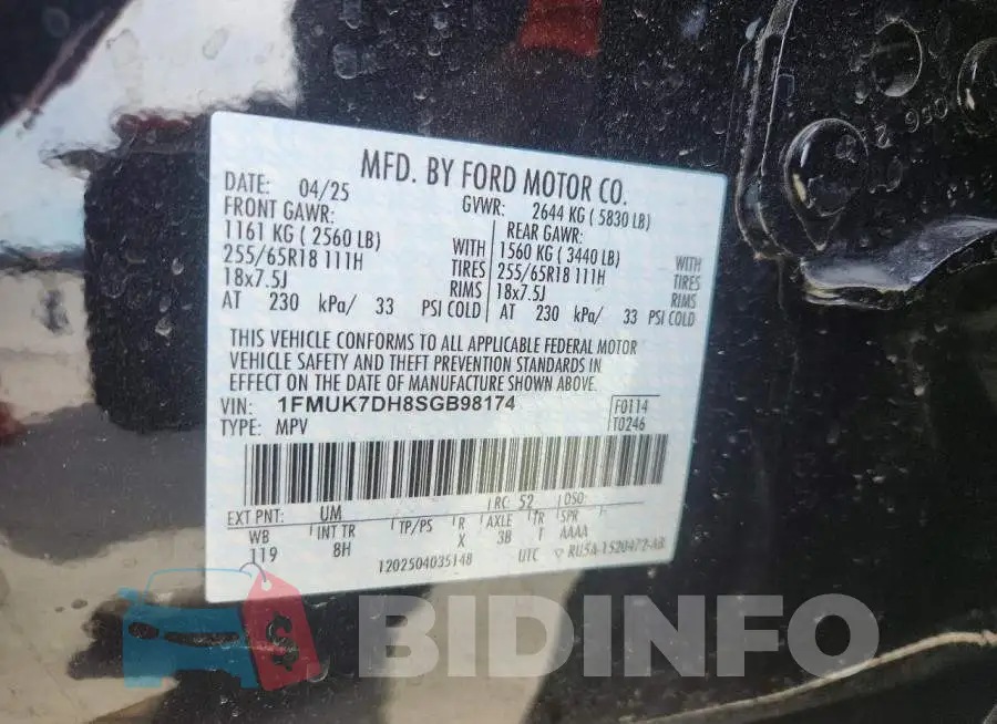 1FMUK7DH8SGB98174 Photo# 12