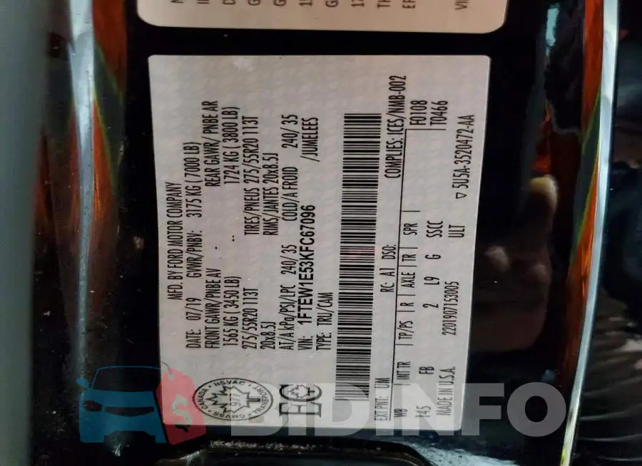 1FTEW1E53KFC67096 Photo# 13