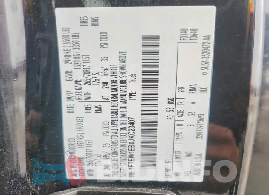 1FTEW1EB0JKC23407 Photo# 12