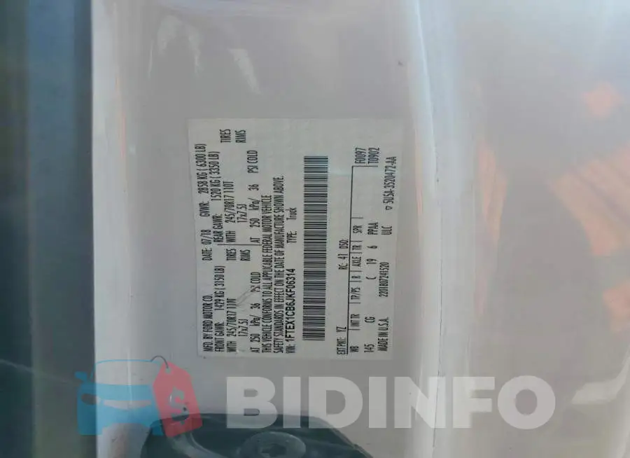 1FTEX1CB6JKF06314 Photo# 12