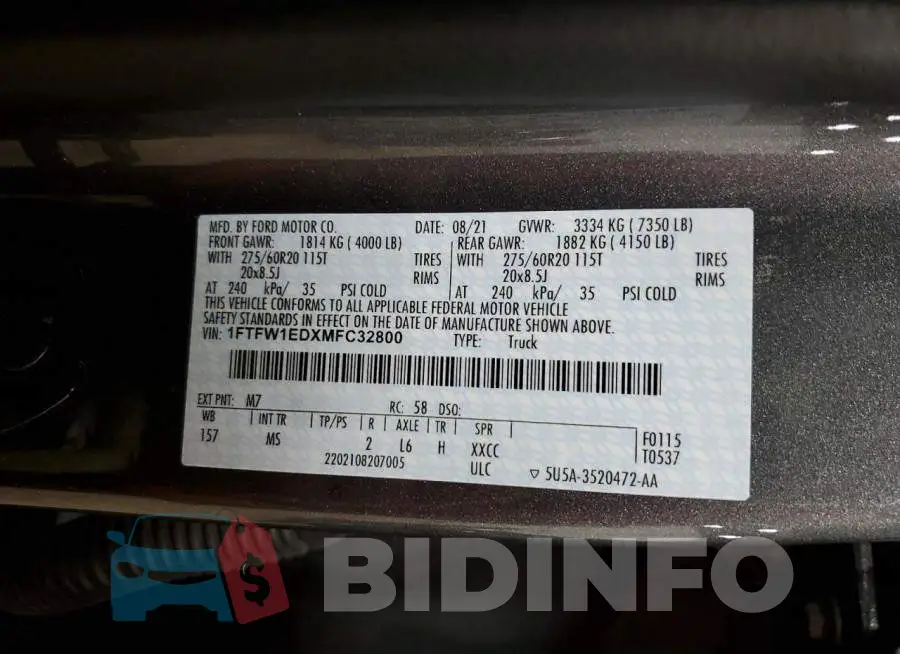 1FTFW1EDXMFC32800 Photo# 12