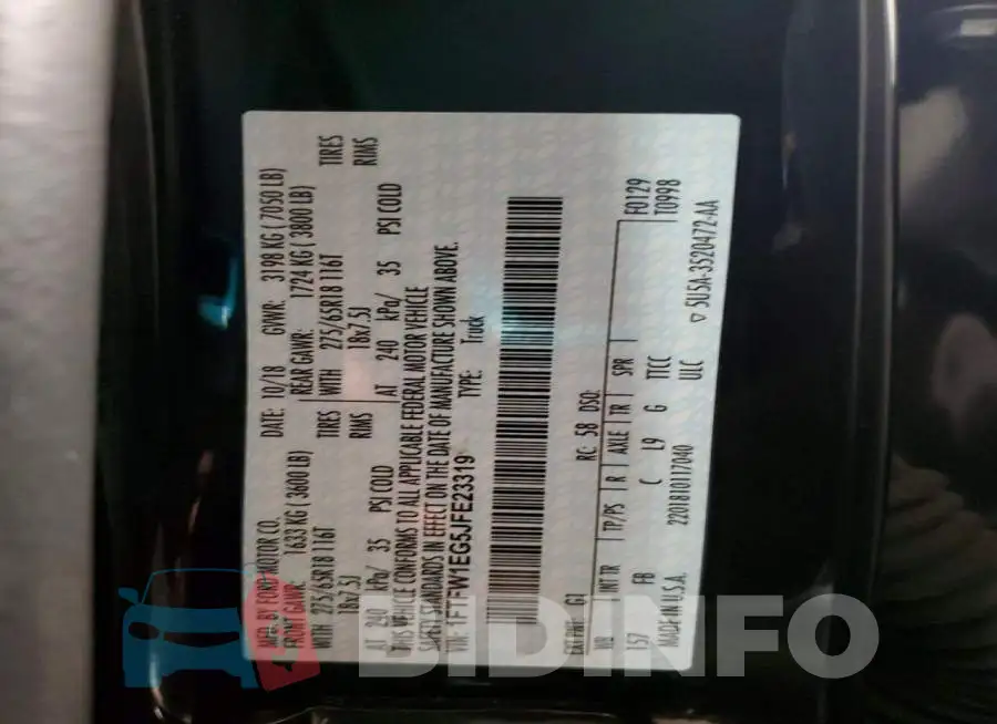 1FTFW1EG5JFE23319 Photo# 12