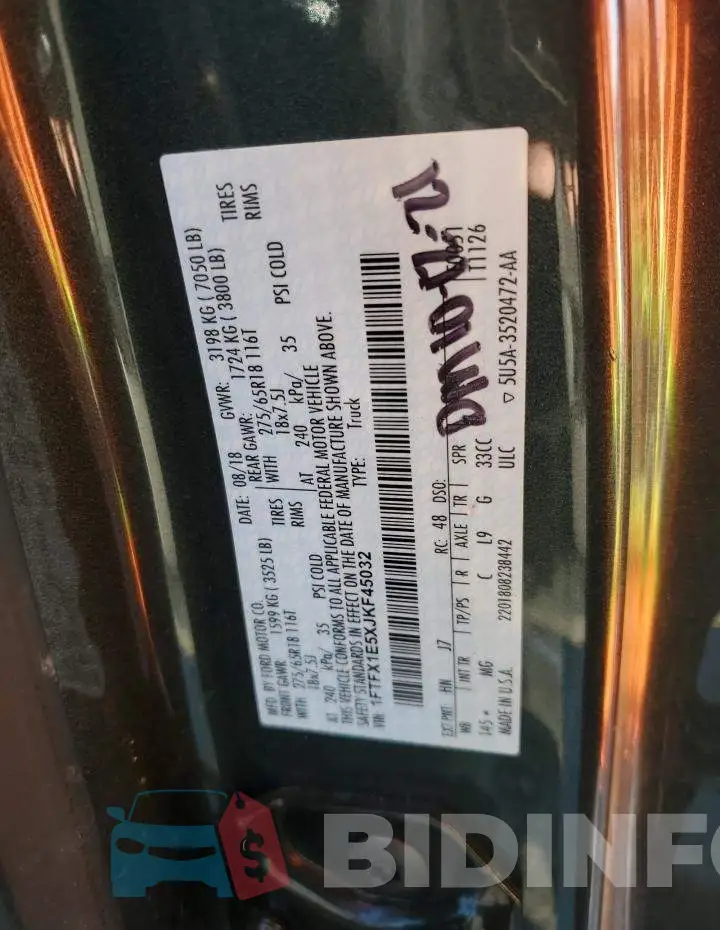 1FTFX1E5XJKF45032 Photo# 12