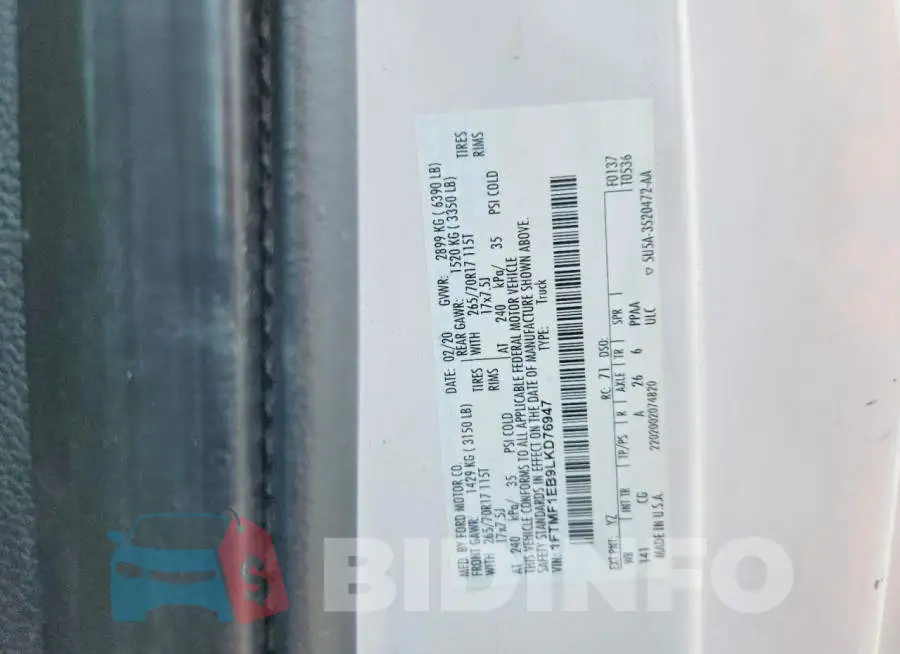 1FTMF1EB9LKD76947 Photo# 12