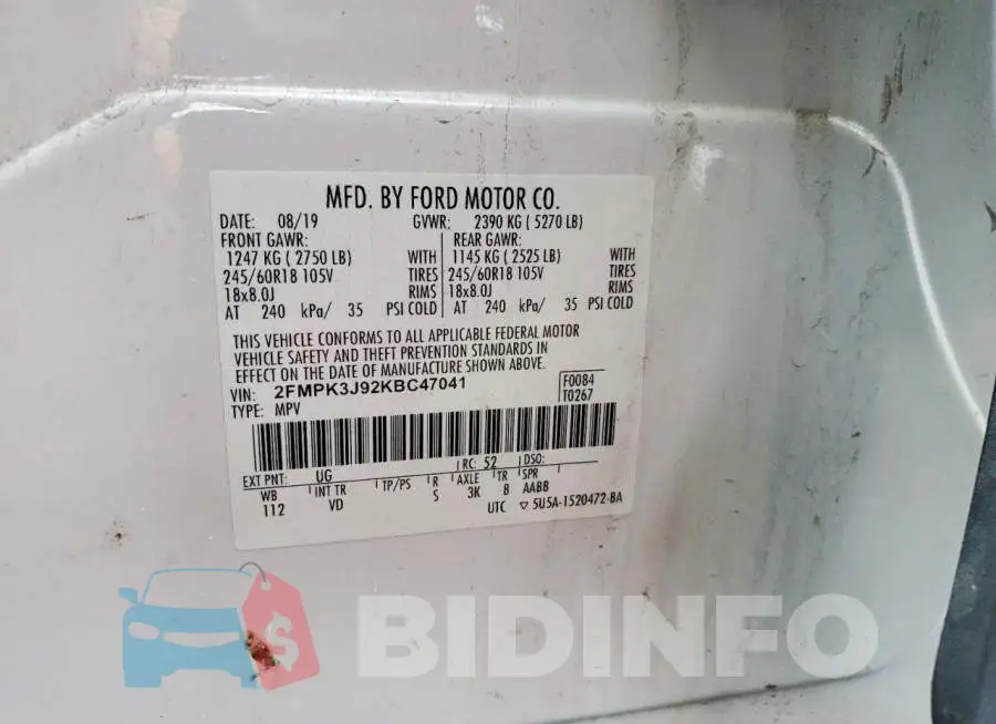 2FMPK3J92KBC47041 Photo# 12