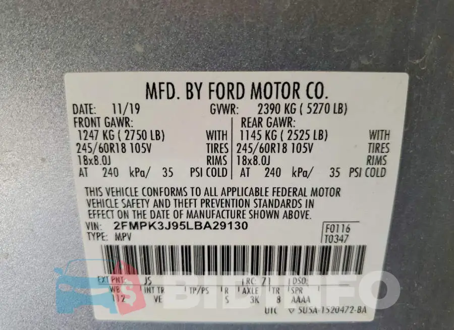 2FMPK3J95LBA29130 Photo# 12