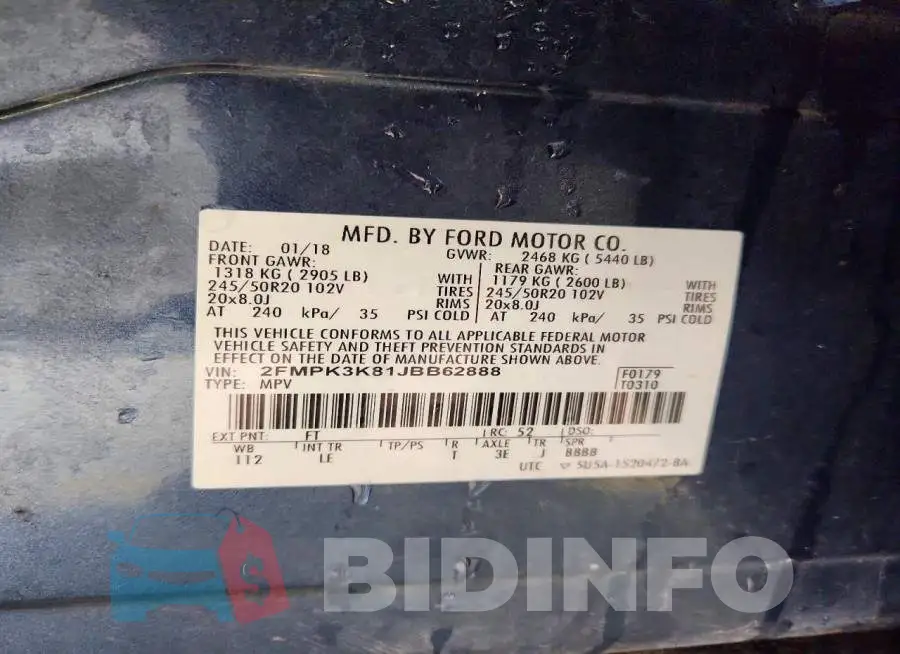 2FMPK3K81JBB62888 Photo# 14