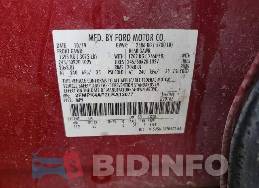2FMPK4AP2LBA12077 Photo# 13