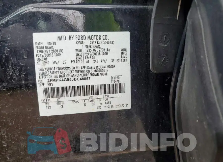2FMPK4G95JBC48857 Photo# 14