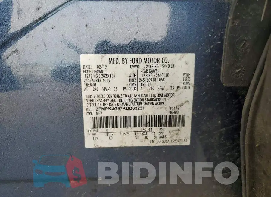 2FMPK4G97KBB63231 Photo# 13