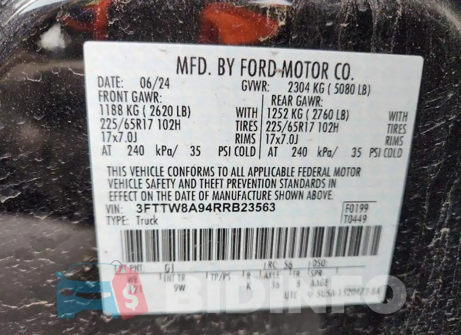 3FTTW8A94RRB23563 Photo# 12